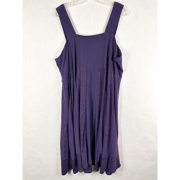 Maggie Barnes Plus Size 18W Dress Purple Sparkly Midi Formal Sleeveless‎ 1694 - Picture 2 of 9